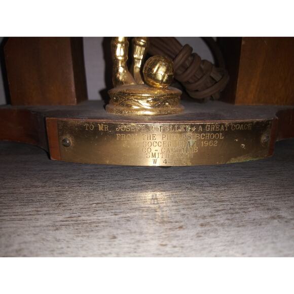 Soccer Coach Trophy Tribute Wooden Mantel Clock - Picture 5 of 10